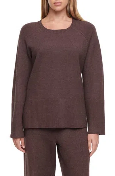 Three Dots Ally Raglan Sleeve Sweater In Brown