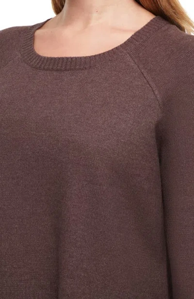Three Dots Ally Raglan Sleeve Sweater In Brown