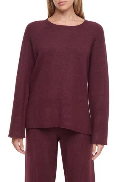 Three Dots Ally Raglan Sleeve Sweater In Purple