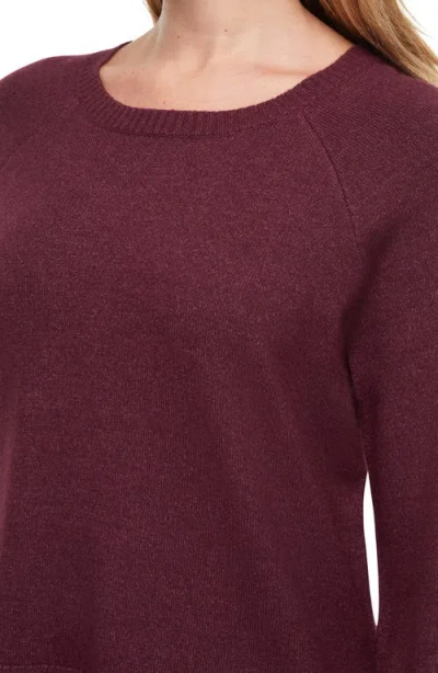 Three Dots Ally Raglan Sleeve Sweater In Purple
