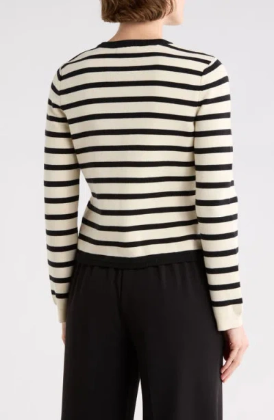 Rag & Bone Dee Stripe Cardigan In Black
