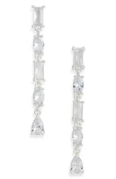 Nordstrom Rack Cubic Zirconia Linear Earrings In Metallic