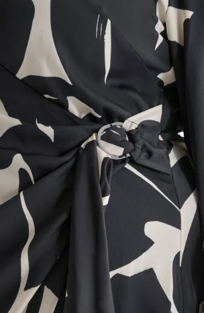 Dkny Long Sleeve Midi Dress In Multi