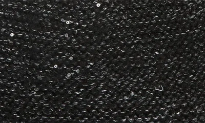 Calvin Klein Mini Sequin Faux Fur Pom Beanie In Black