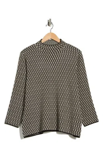 Max Studio Check Mock Neck Sweater In Multi