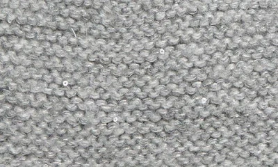 Calvin Klein Mini Sequin Faux Fur Pom Beanie In Gray