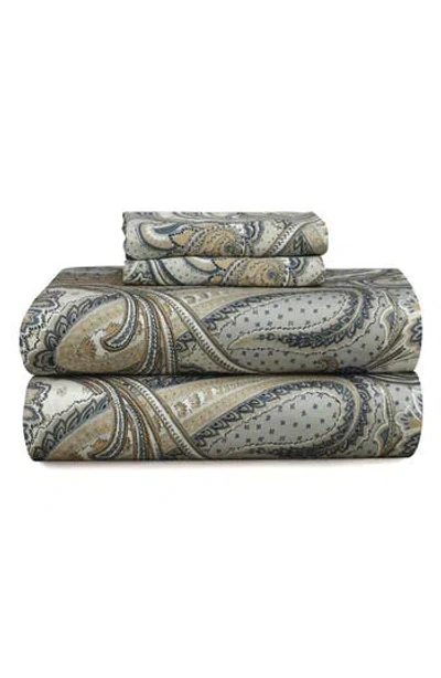 Azores Home Paisley Park 300 Thread Count Cotton Sateen Sheet Set In Sand
