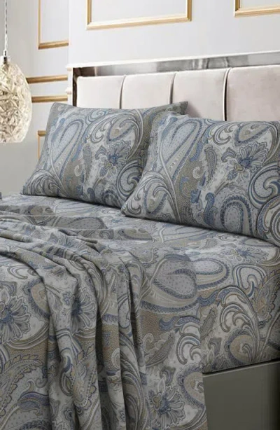Azores Home Paisley Park 300 Thread Count Cotton Sateen Sheet Set In Sand
