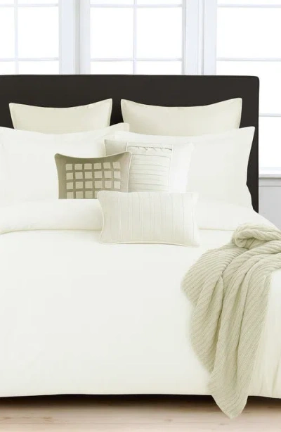 Azores Home 300 Thread Count Cotton Percale Duvet Cover & Sham Set In White