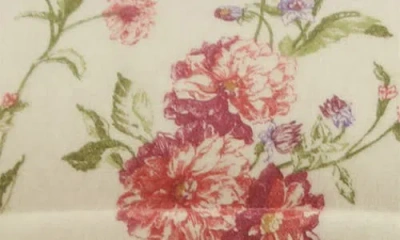 Azores Home Dollhouse Floral Heavyweight Cotton Flannel Duvet Cover & Sham Set In Brown