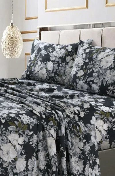 Azores Home Vernazza 300 Thread Count Cotton Sateen Sheet Set In Gray