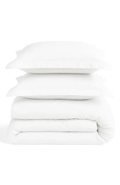 Azores Home 300 Thread Count Cotton Percale Duvet Cover & Sham Set In White