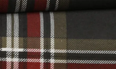 Azores Home Heritage Plaid Cotton Flannel Sheet Set In Brown