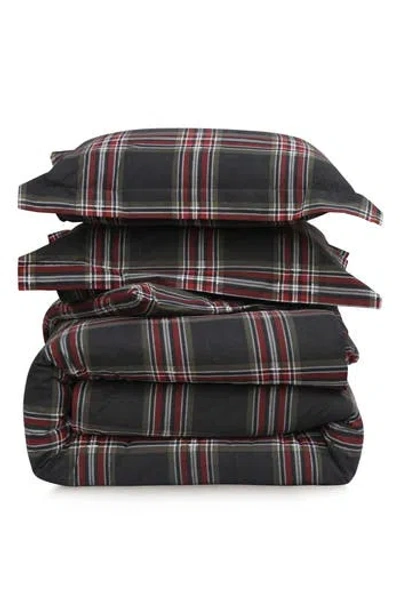 Azores Home Heritage Plaid Cotton Flannel Comforter & Pillow Sham Set In Multi