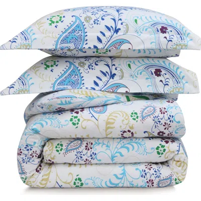 Azores Home Paisley Garden Cotton Flannel Comforter & Pillow Sham Set In Multi