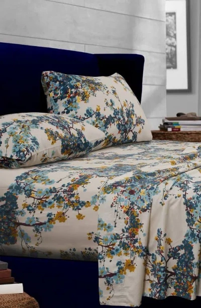 Azores Home Casablanca 300 Thread Count Cotton Sateen Sheet Set In Blue