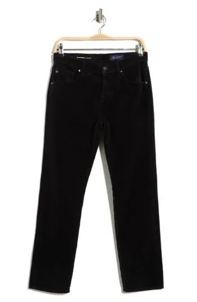 Ag Ex-boyfriend Mid Rise Slouchy Slim Corduroy Pants In Black