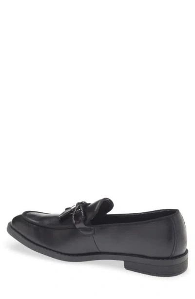 Geoffrey Beene Tassel Faux Leather Loafer In Black