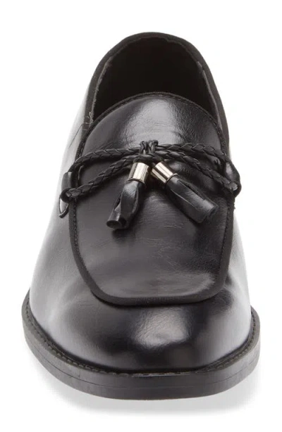 Geoffrey Beene Tassel Faux Leather Loafer In Black