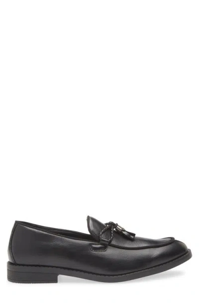 Geoffrey Beene Tassel Faux Leather Loafer In Black