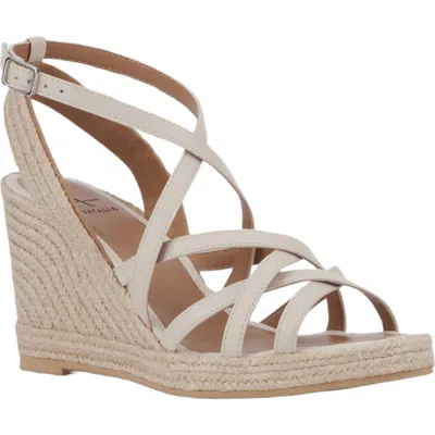 Aquatalia Jenni Water Repellent Ankle Strap Espadrille Platform Wedge Sandal In Neutral