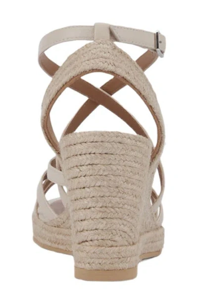 Aquatalia Jenni Water Repellent Ankle Strap Espadrille Platform Wedge Sandal In Neutral