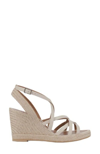 Aquatalia Jenni Water Repellent Ankle Strap Espadrille Platform Wedge Sandal In Neutral