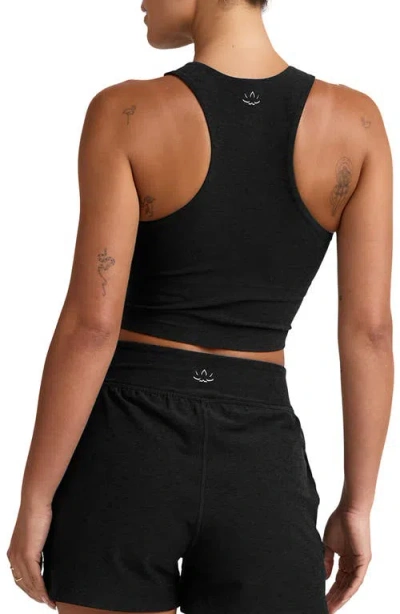 Beyond Yoga Space Dye Move Up Half Zip Tank In Black