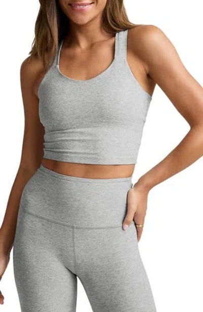 Beyond Yoga Twist Through Crop Tank In Gray