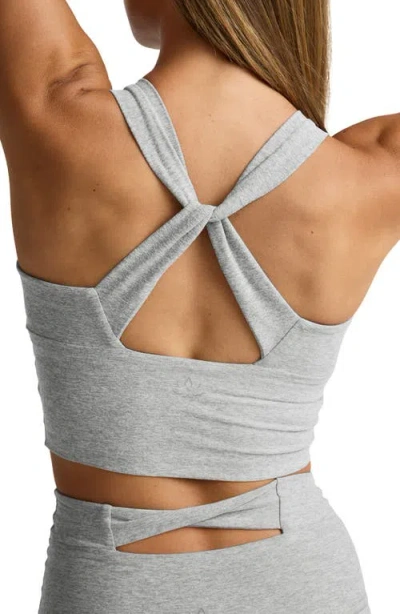 Beyond Yoga Twist Through Crop Tank In Gray