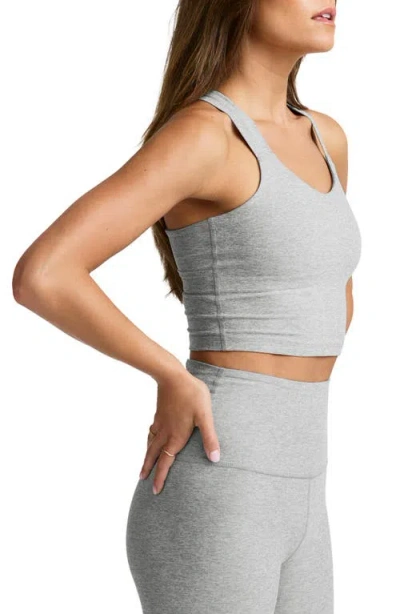 Beyond Yoga Twist Through Crop Tank In Gray