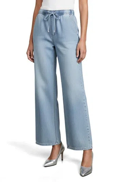Bebe The Easy Pull-on Wide Leg Jeans In Blue