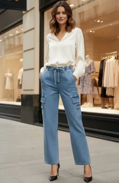 Bebe The Double Cargo Jeans In Blue