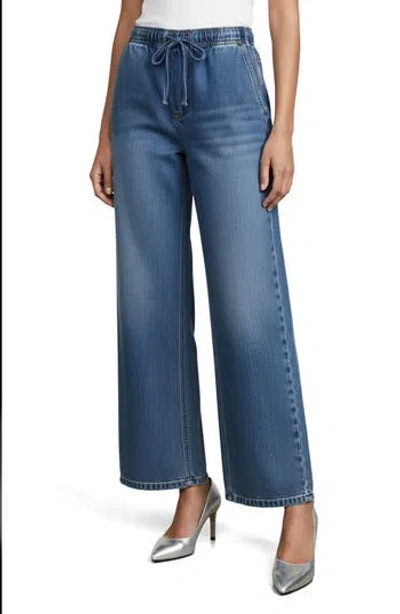 Bebe The Easy Pull-on Wide Leg Jeans In Blue