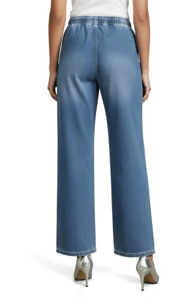 Bebe The Easy Pull-on Wide Leg Jeans In Blue