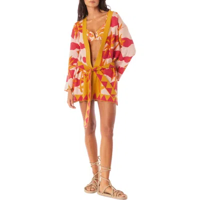 Maaji Summer Dunes Jay Cover-up Cardigan In Pink