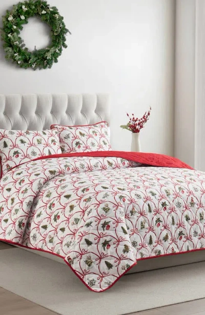 Vcny Home Christmas Bow Quilt Set In Multi