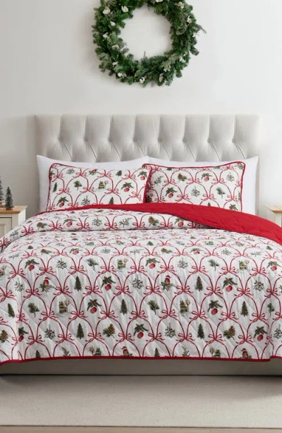 Vcny Home Christmas Bow Quilt Set In Multi