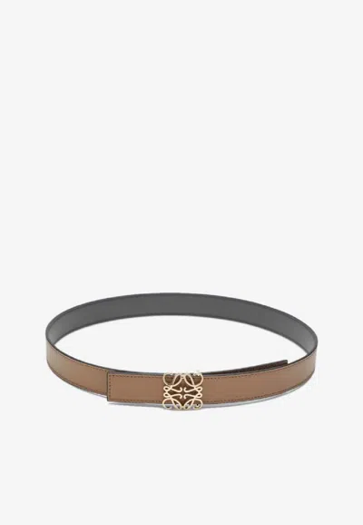 Loewe Reversible Anagram Leather Belt In Brown