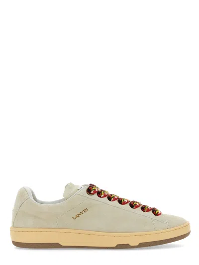 Lanvin Lite Curb Low Top Suede Sneakers In Animal Print