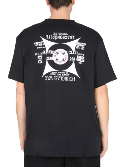 Raf Simons Oversized Printed Tee In Black