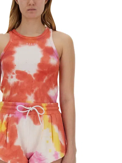 Msgm Top Tie Dye In Multi