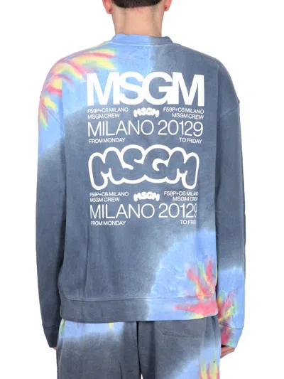 Msgm Cotton Sweatshirt In Multi