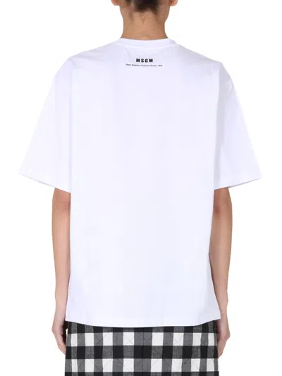 Msgm Crew Neck T-shirt In White