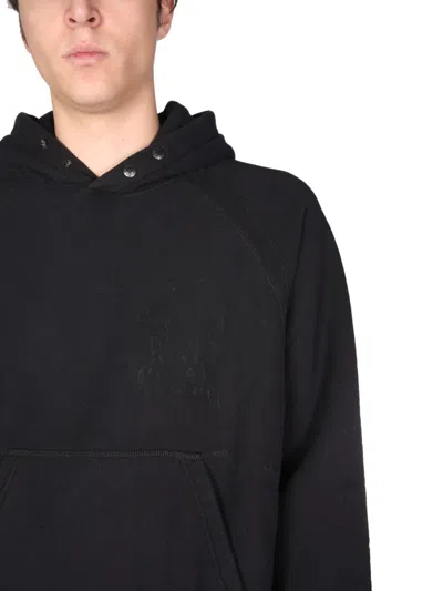 Engineered Garments High Neck Printed Hoodie Sweatshirt In Black