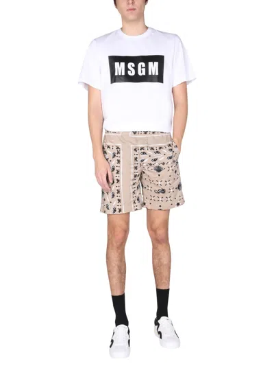 Msgm Logo-print Cotton T-shirt In White
