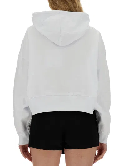 Msgm Sweatshirt With Logo In White