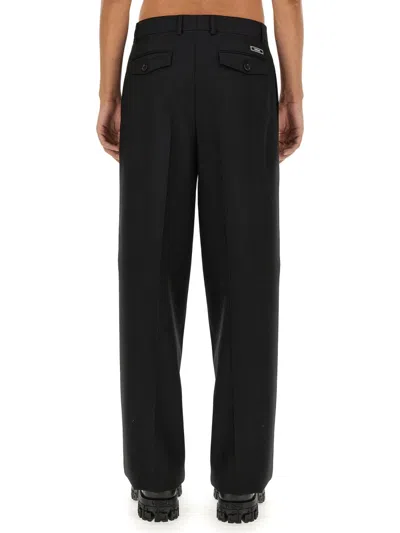 Versace Wool Pants In Black
