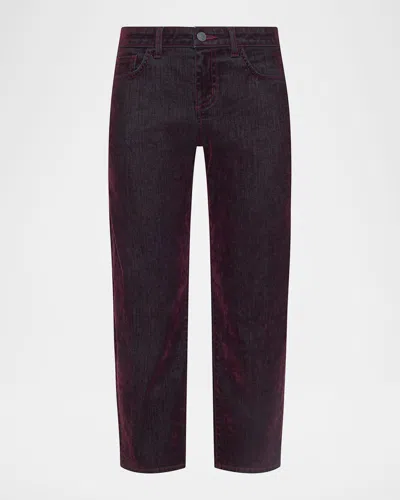 L'agence Dolores Mid-rise Barrel Jeans In Burgundy