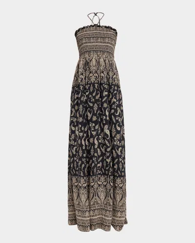 Veronica Beard Ayanna Paisley Halter Maxi Dress In Multi